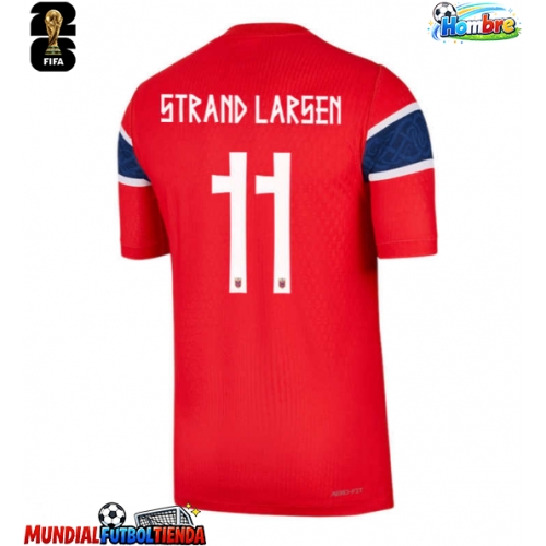 Camiseta Noruega Jorgen Strand Larsen #11 Primera Equipación Replica Mundial 2026 mangas cortas